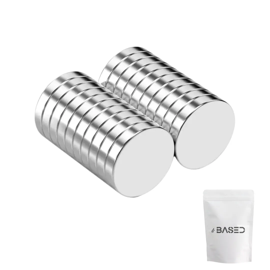 N35 Neodymium Rare Disc Magnets 8mm x 1mm by BASED - Pack of 20
