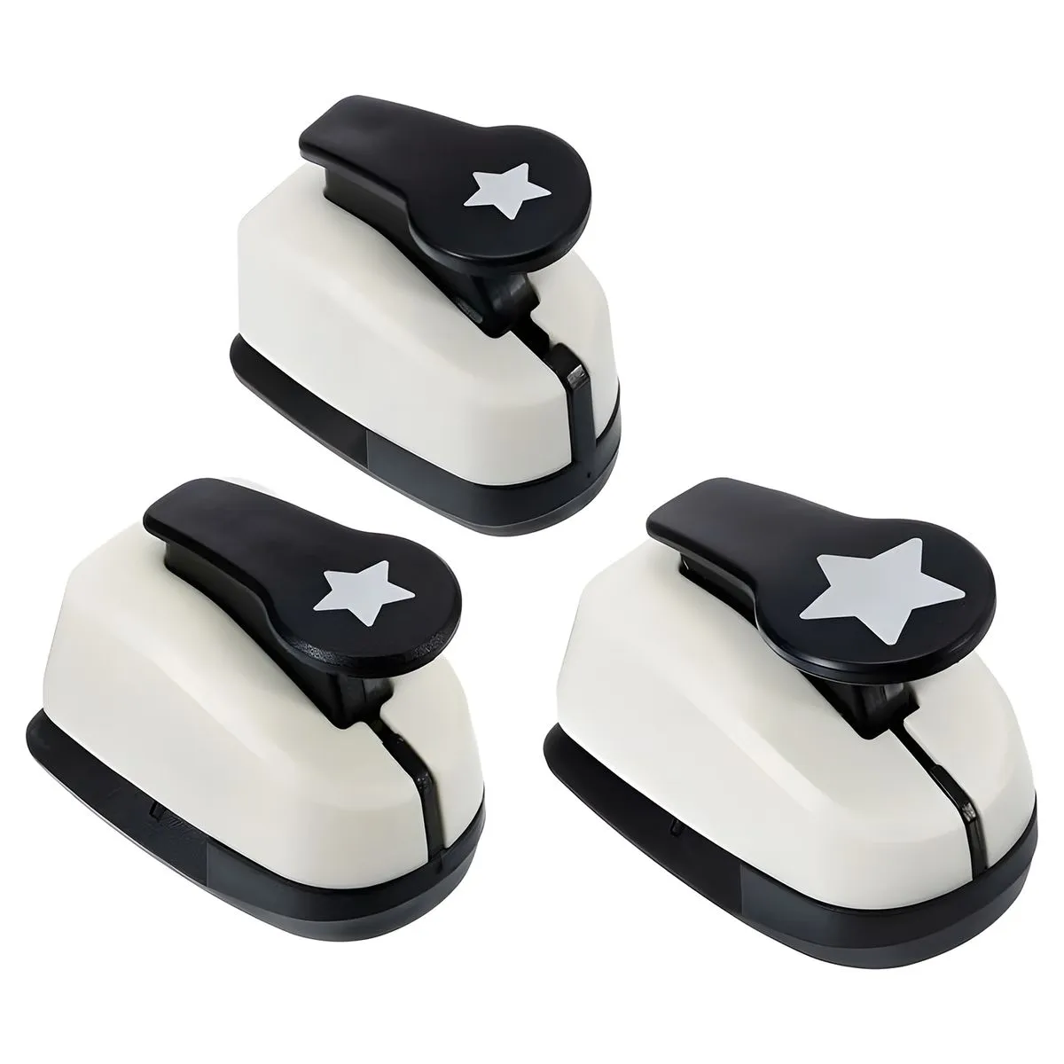 Star Paper Punch Set - 3 Sizes Craft Hole Punch for Scrapbooking & DIY