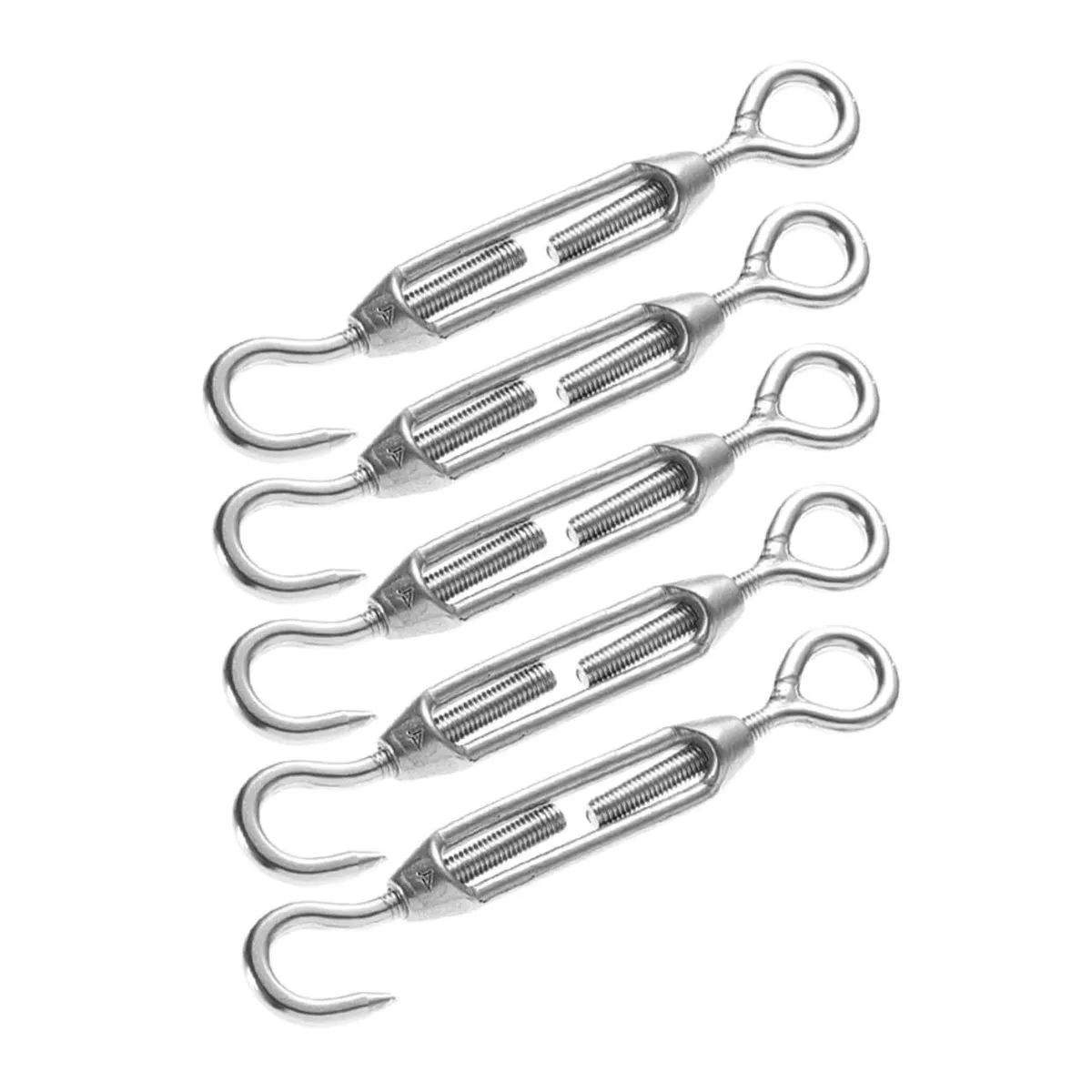 5pcs Stainless Steel 304 Turnbuckles Eye to Hook Rope Tensioners M5 Steel