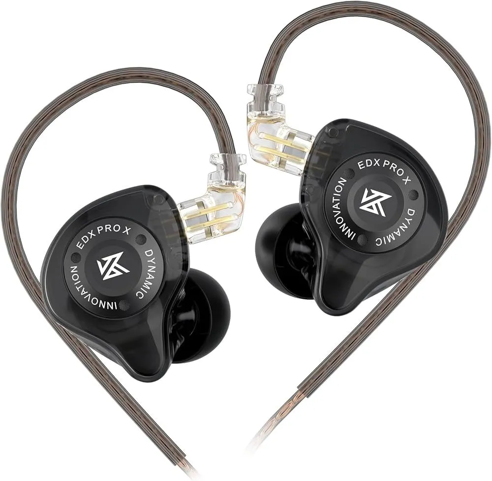 KZ EDX Pro X In-Ear Monitors | Deep Bass & Stage-Ready Detail - No Mic - Black