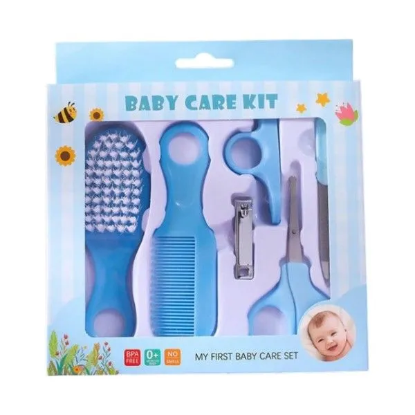 6 Piece Baby Grooming & Nail Care Kit - Pink - Blue