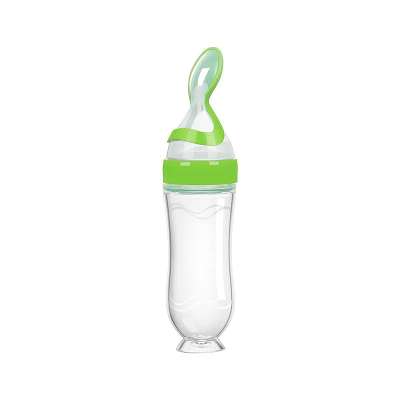 Baby Feeding Silicone Bottle with Spoon,Food Squeeze Spoon