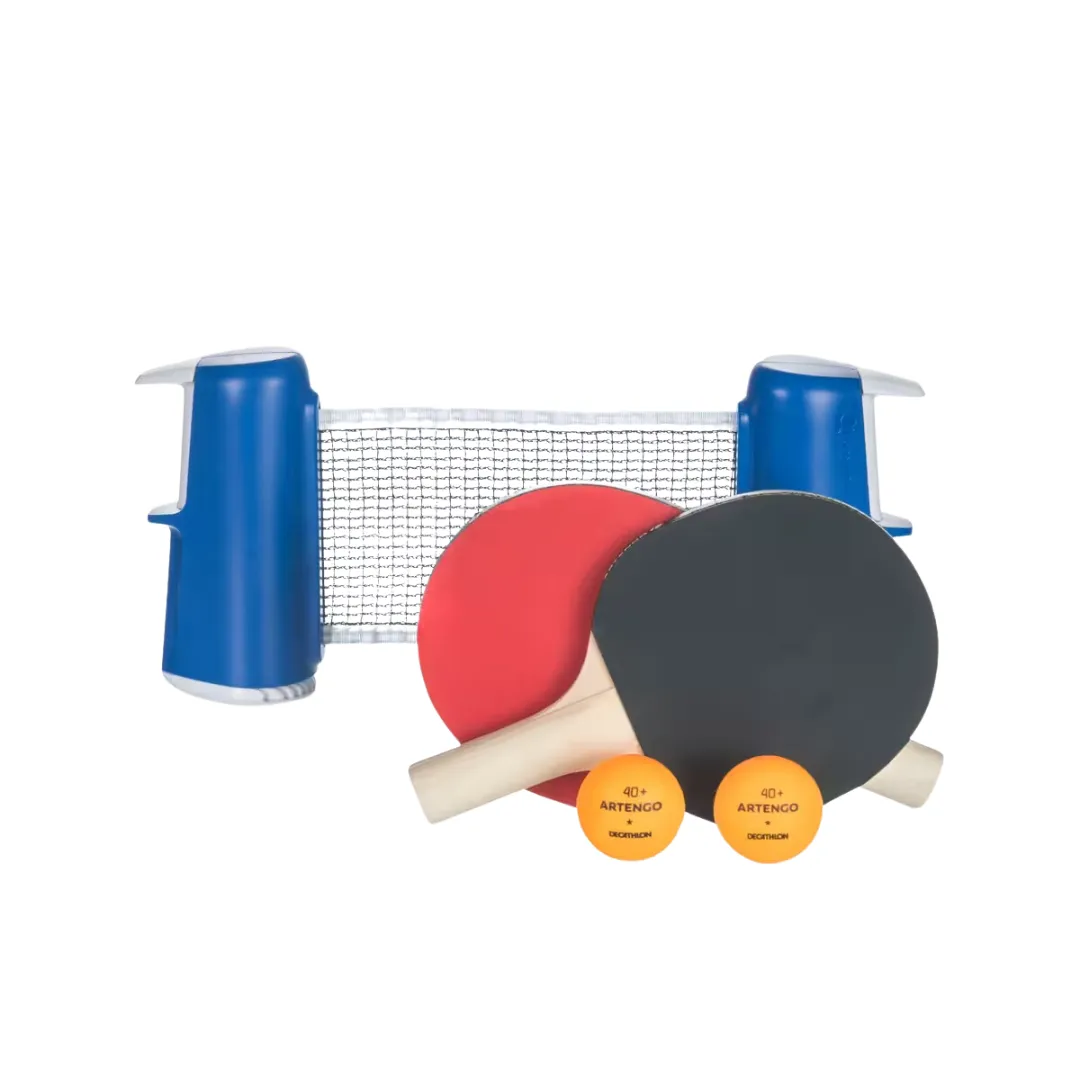 Artengo Small Indoor Table Tennis Set with a Rollnet + 2 Bats + 2 Balls