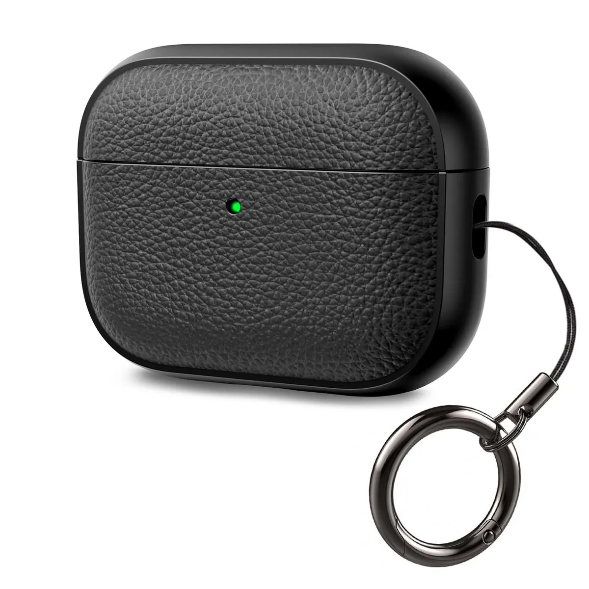 Soft TPU Tree Texture Leather Case Compatible with AirPods Pro 3 2025 - Black
