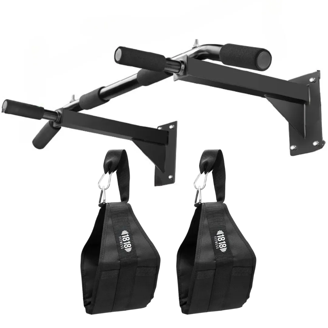 Pull Up Bar V1 - with Short Ab Swing - 1818 Fitness - Black