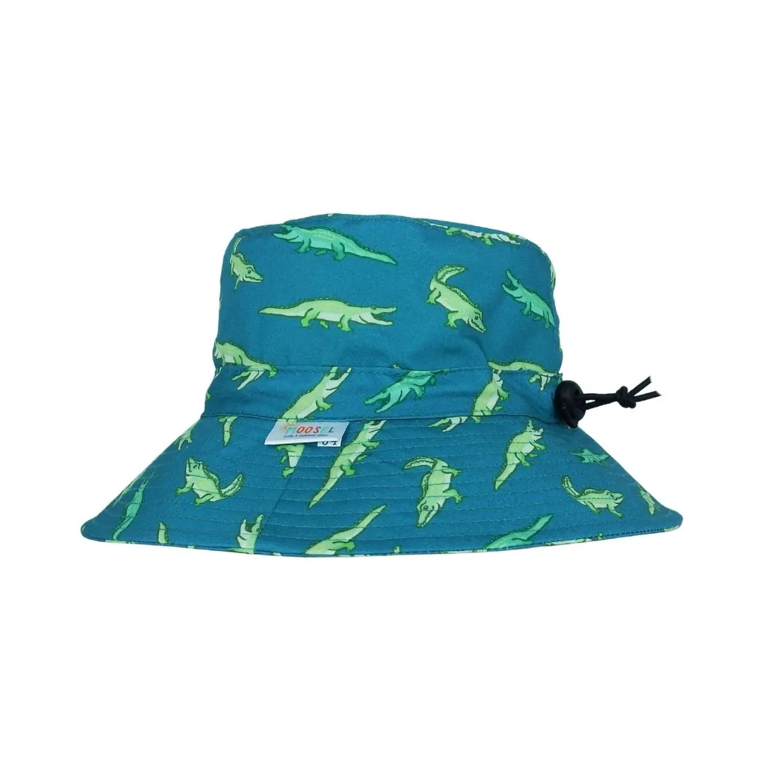 Moosel Hats Boys Wide Brim Bucket Sun Hat - Crocodile Alligator