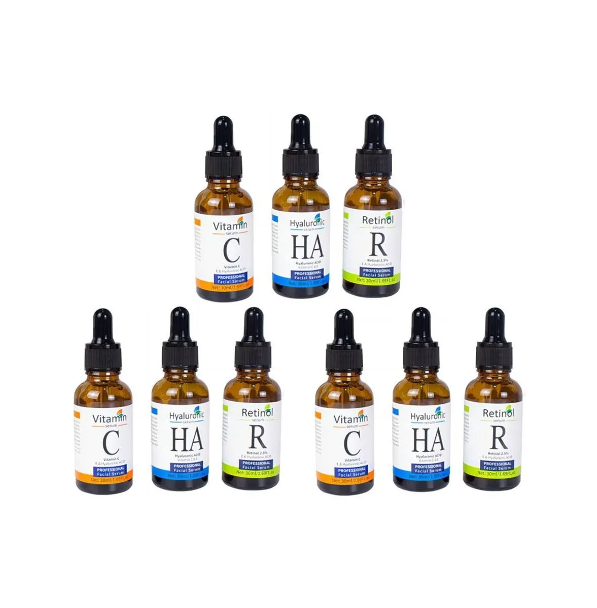 Vitamin C, Retinol and Hyaluronic Acid Serum - x 3