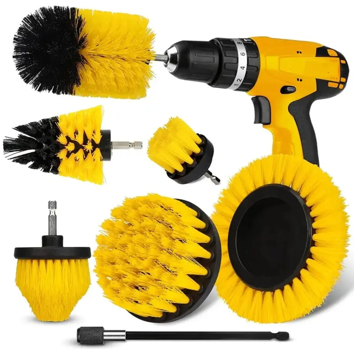7 Pieces Drill Brush Attachments Set Power Scrubber Brush