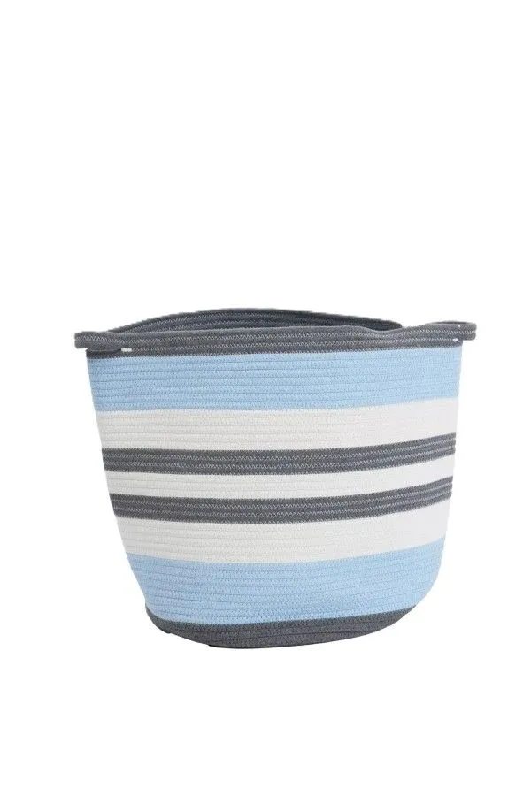 Woven Stripe Laundry Basket