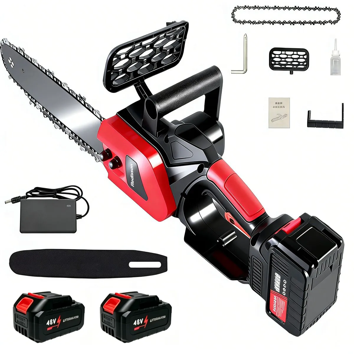 Redisson 12" Brushless Cordless Chainsaw Set with Battery Charger For Wood