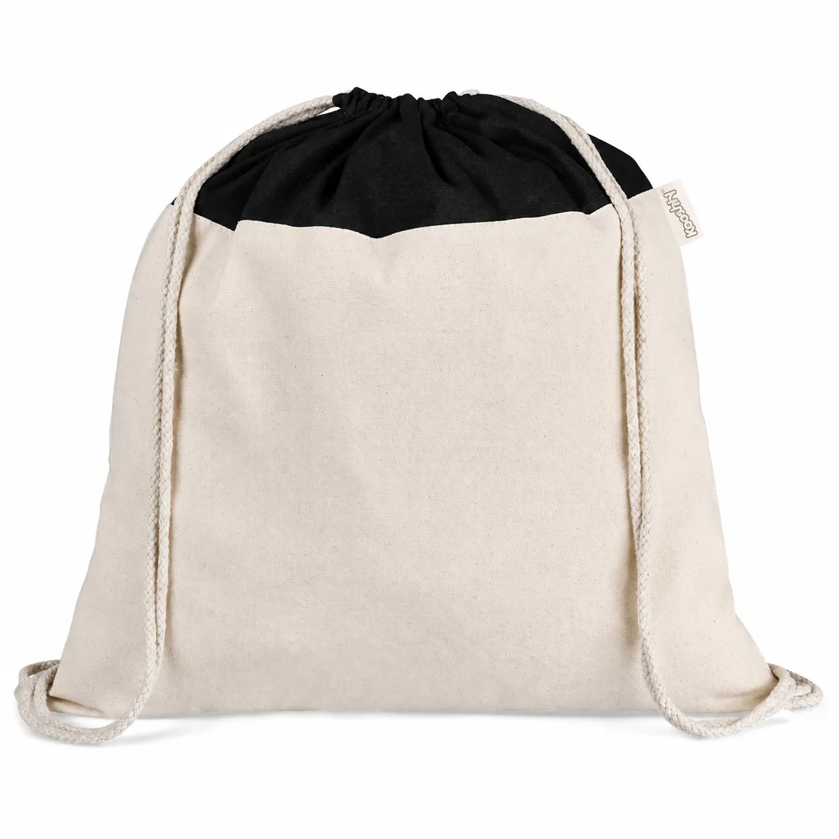 Cotton Drawstring Bag 2-Tone - Black