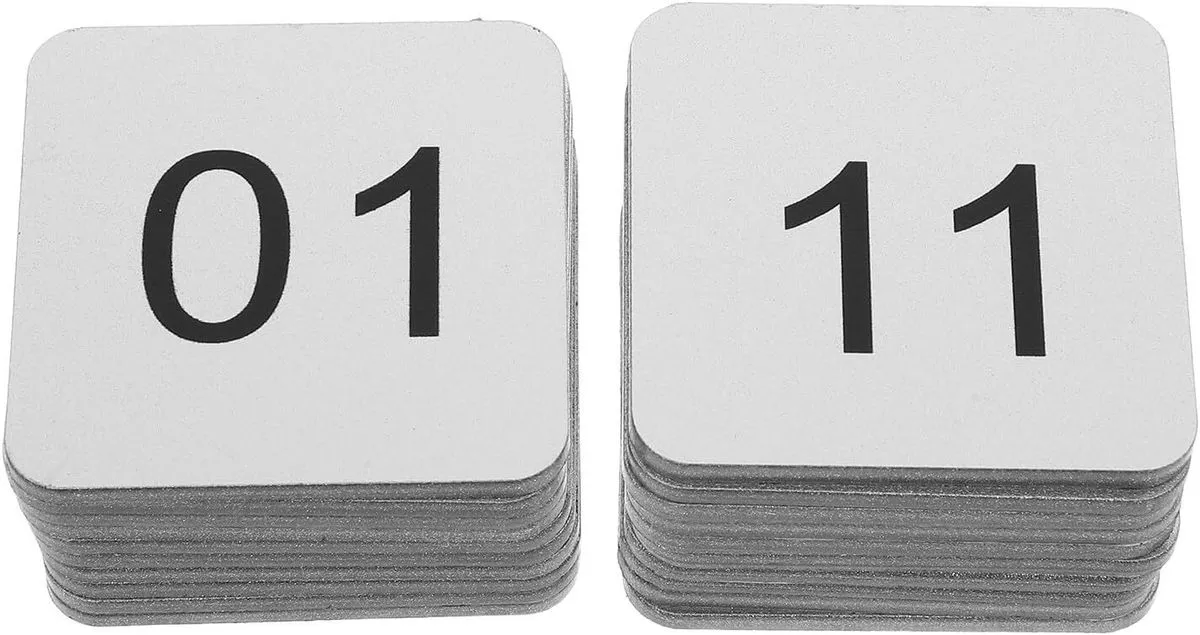 20-Pack Acrylic Self-Adhesive Number Tags - 01 to 20