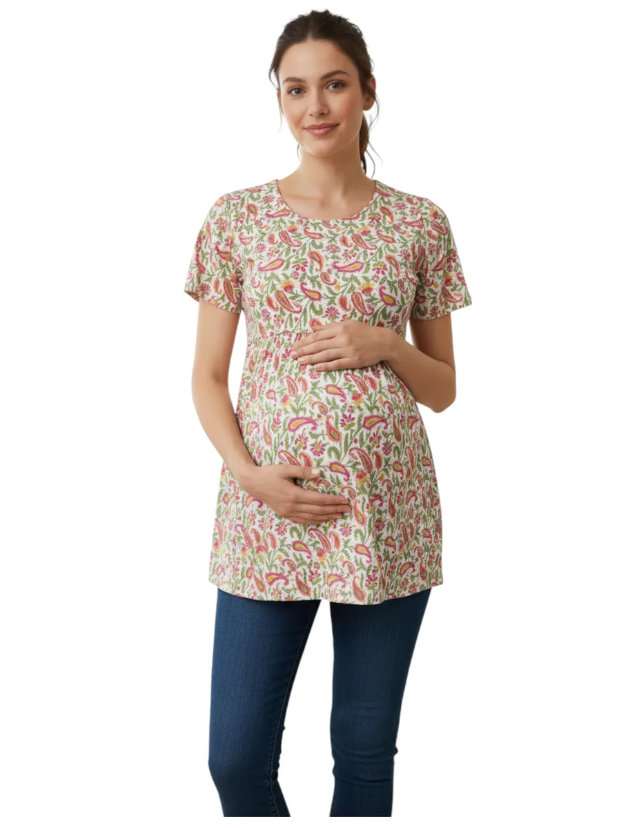 Paisley Print Maternity Top