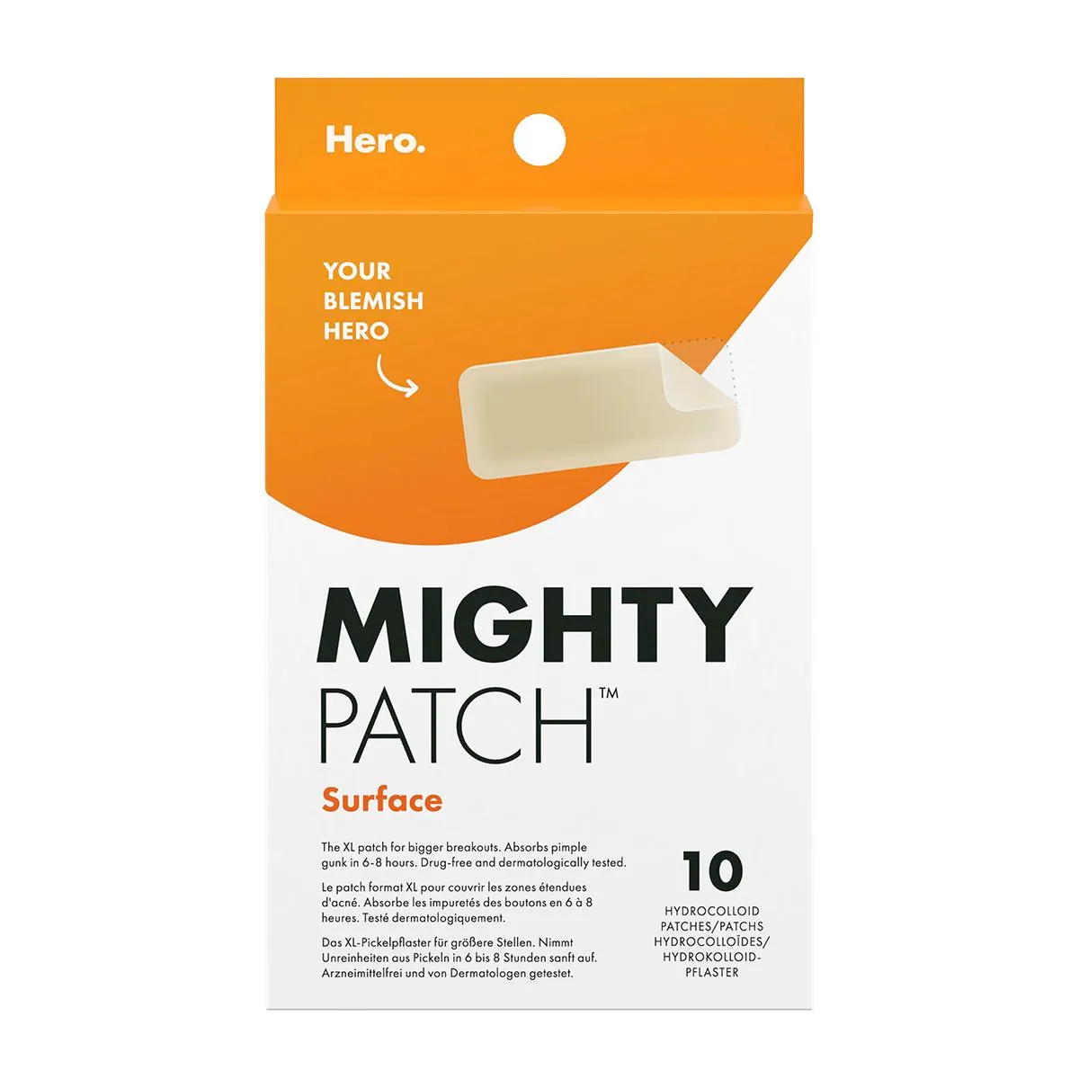 Mighty Patch Surface Pimple Patches XL by Hero Cosmetics, 10 large patches