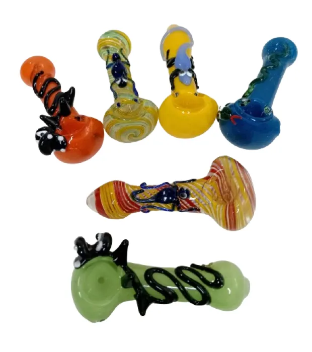 Glass Smoking Spoon Pipes 6 Per Set (110mm) Long For Connoisseur Smokers