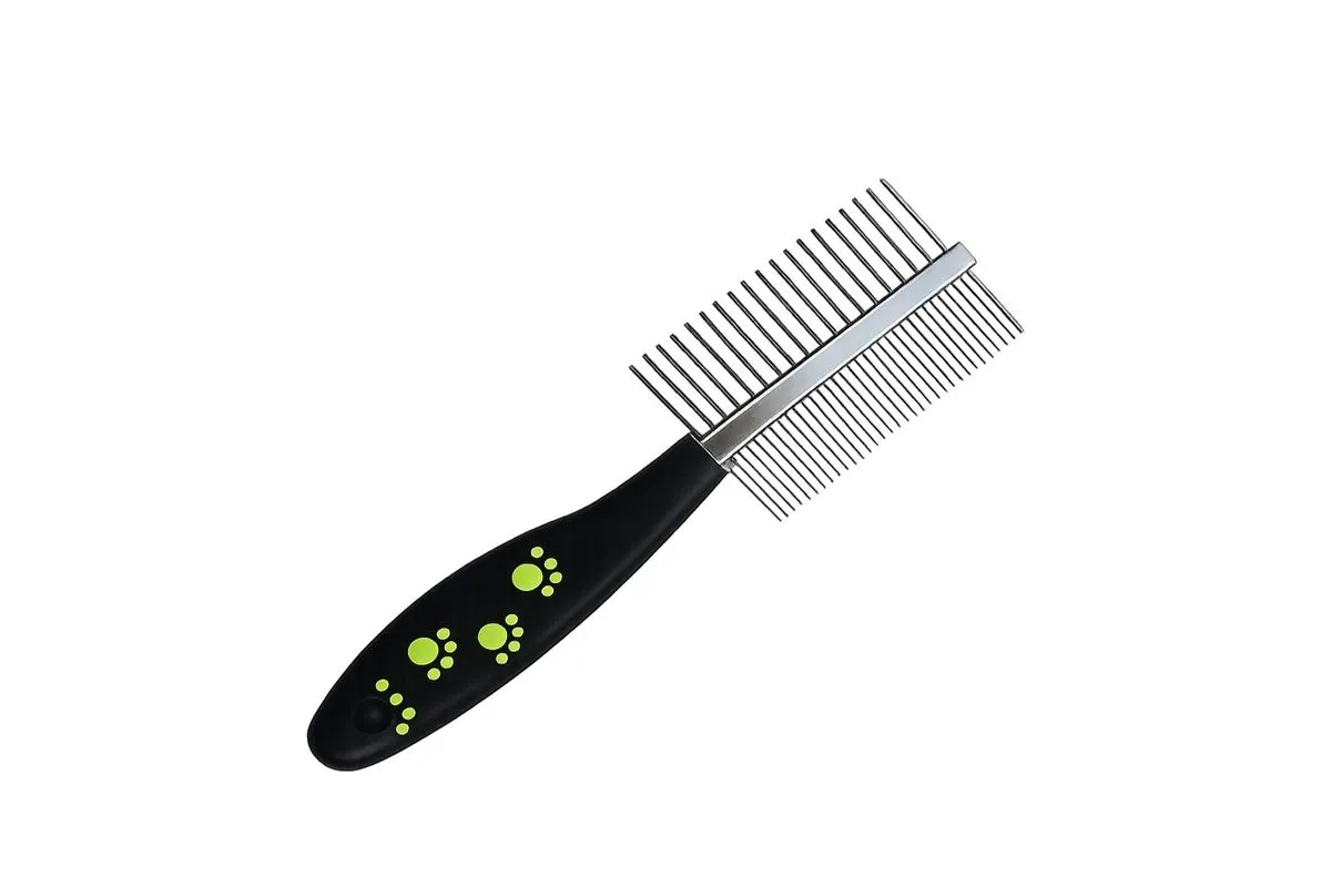 Double-Sided Stainless Steel Pet Grooming Comb (2 Pack)