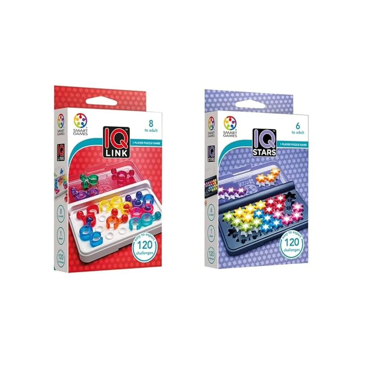 SmartGames IQ Logic Bundle: IQ Link & IQ Stars (2-Pack)