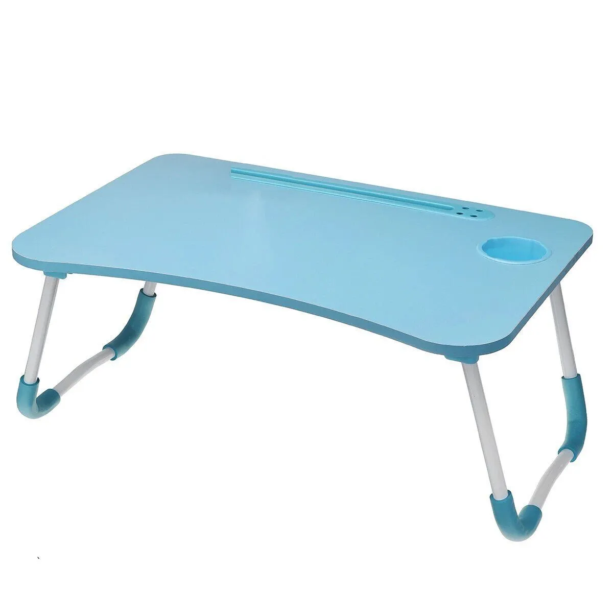 Portable Foldable Laptop Stand Desk for Bed & Sofa-Woo - Blue