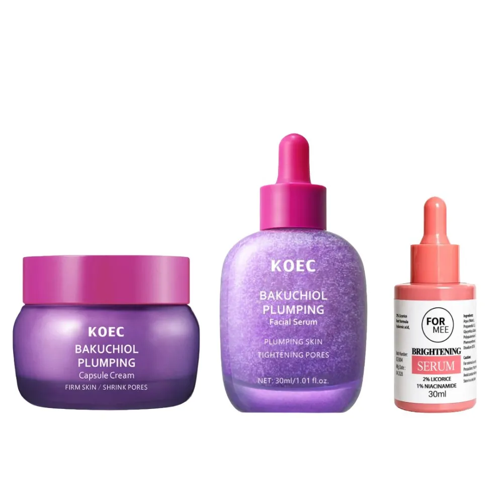 KOEC Bakuchiol Plumping Facial Serum, Cream And FORMEE Brightening Serum