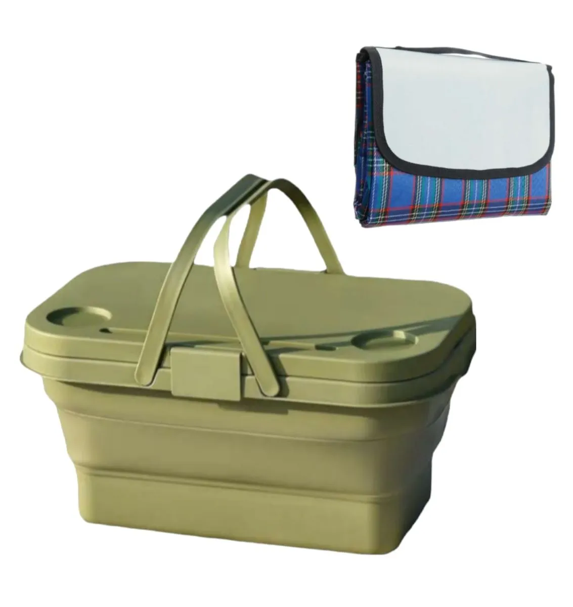 Picnic Basket & Waterproof Picnic Mat