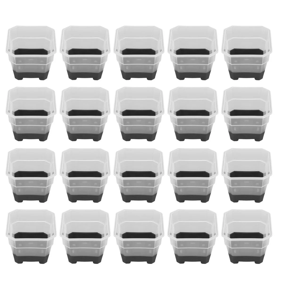20 Pieces Black Square Nursery Pots Reusable compatible with Plants