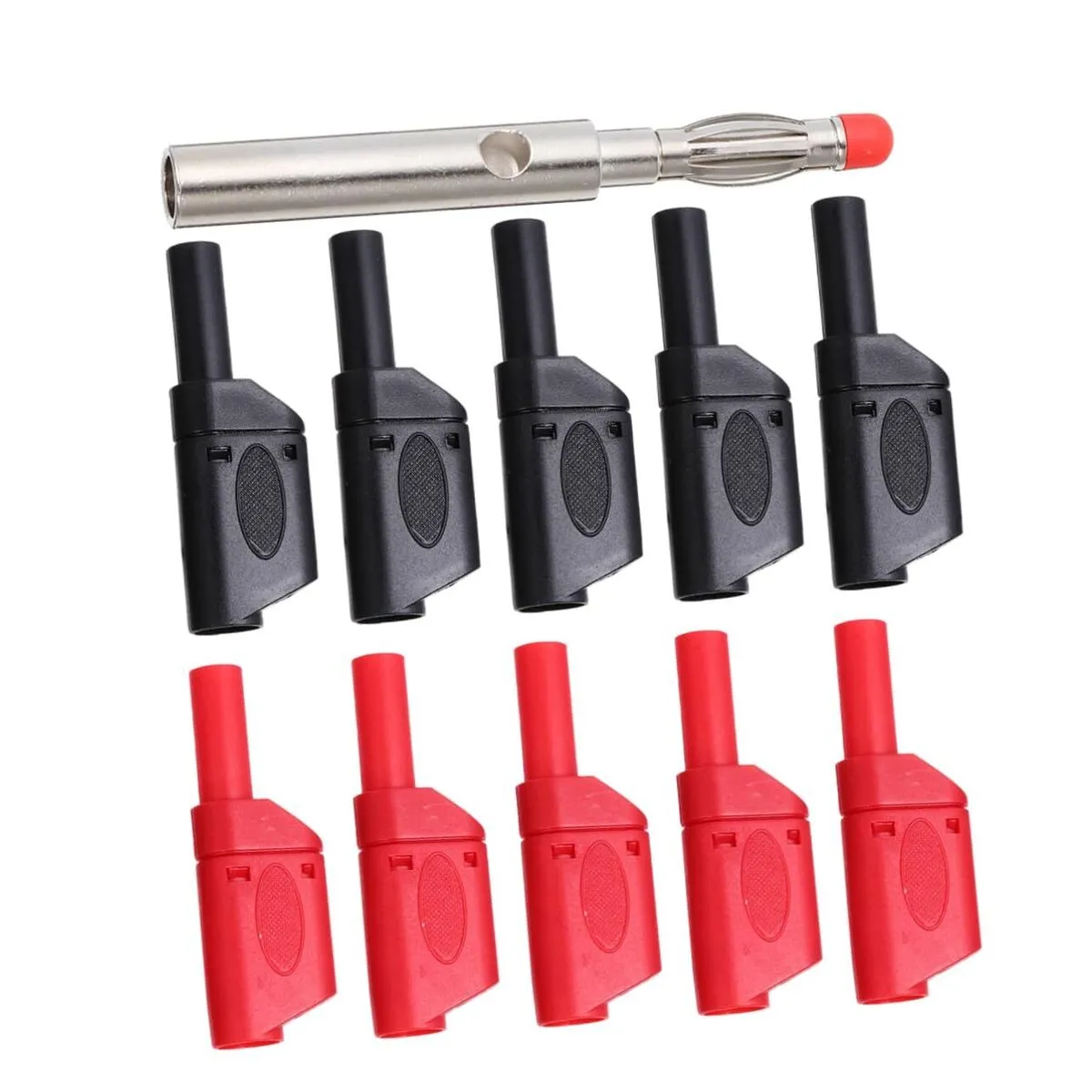 10pcs Banana Plug Connectors Full Copper Insulated Test Leads Adapters
