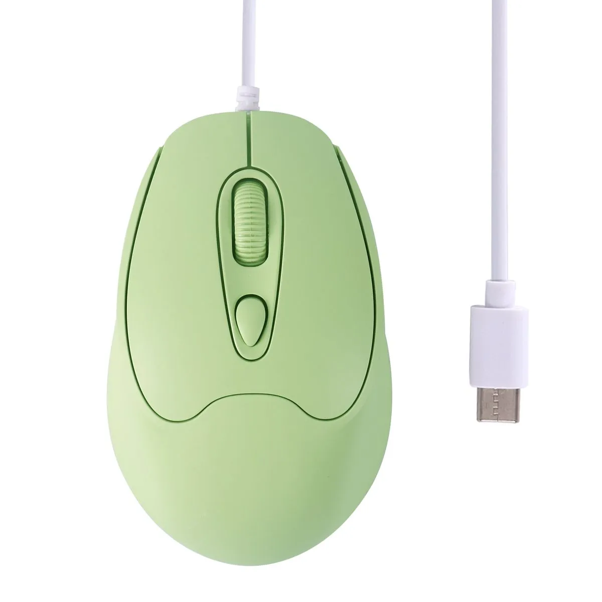 Type-C Wired Mouse for Office Gaming Mice Mute Ergonomic Girl Gifts - Green