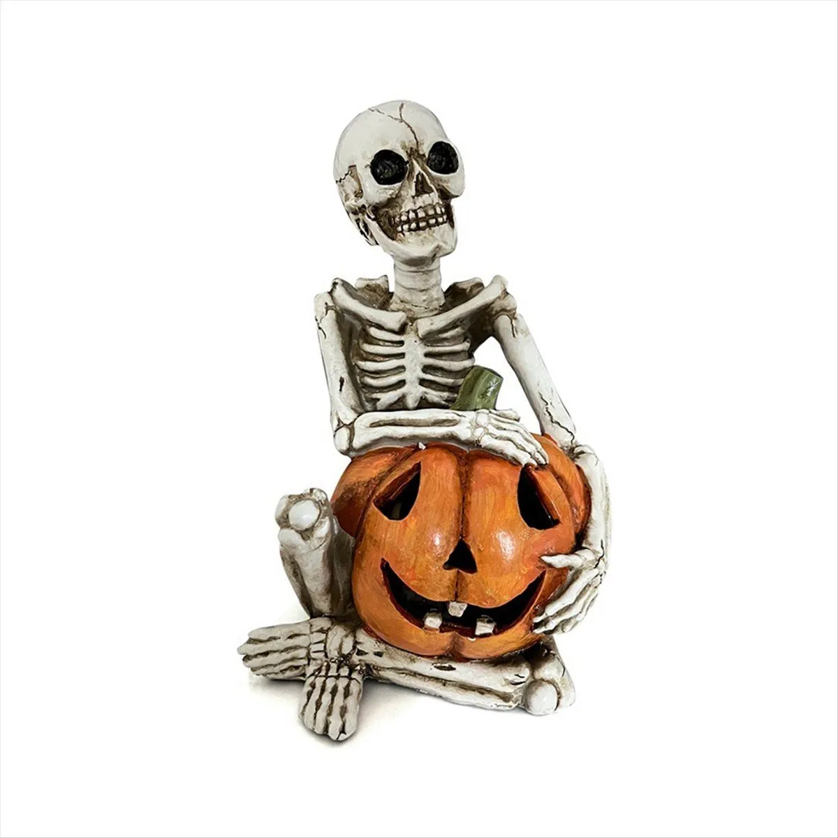 Halloween Ghost Holding Pumpkin Figurine Horror Haunted House Props