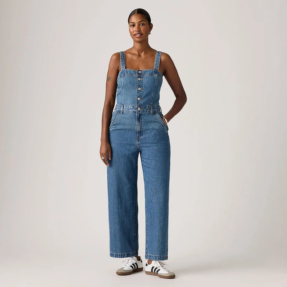 Levi's® Women's Drea Jumpsuit-Med Indigo - Flat Finish