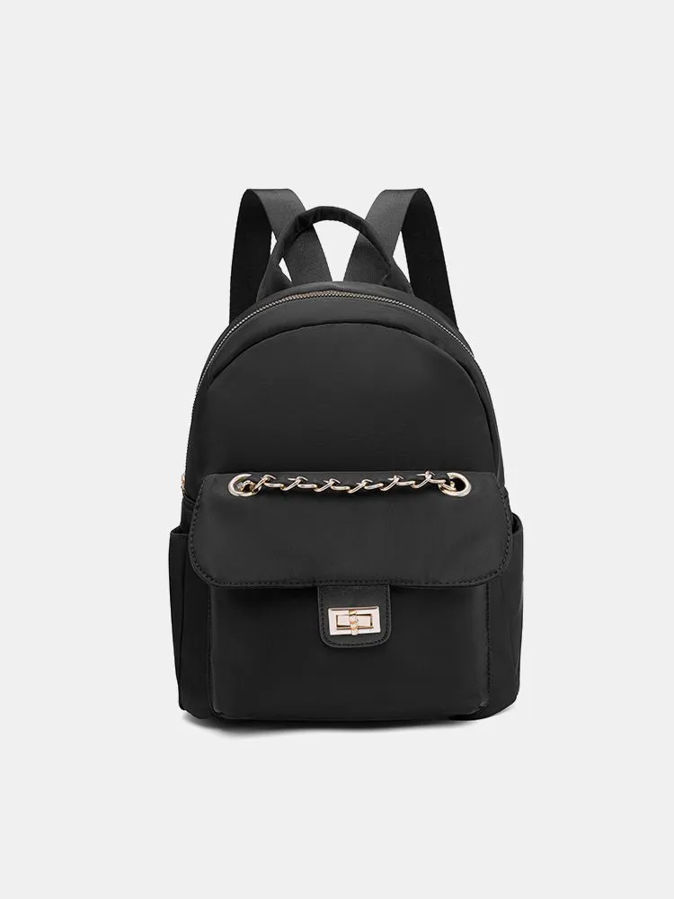 Nylon Waterproof Chain Double Shoulder Backpack