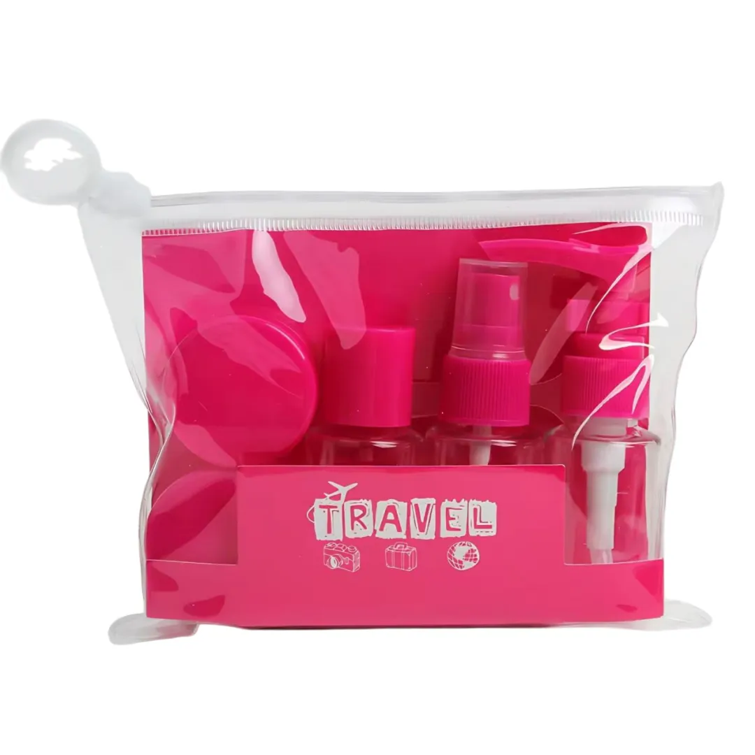 Travel Refillable Bottles Set - Flip Top, Pump and Spray for Toiletries