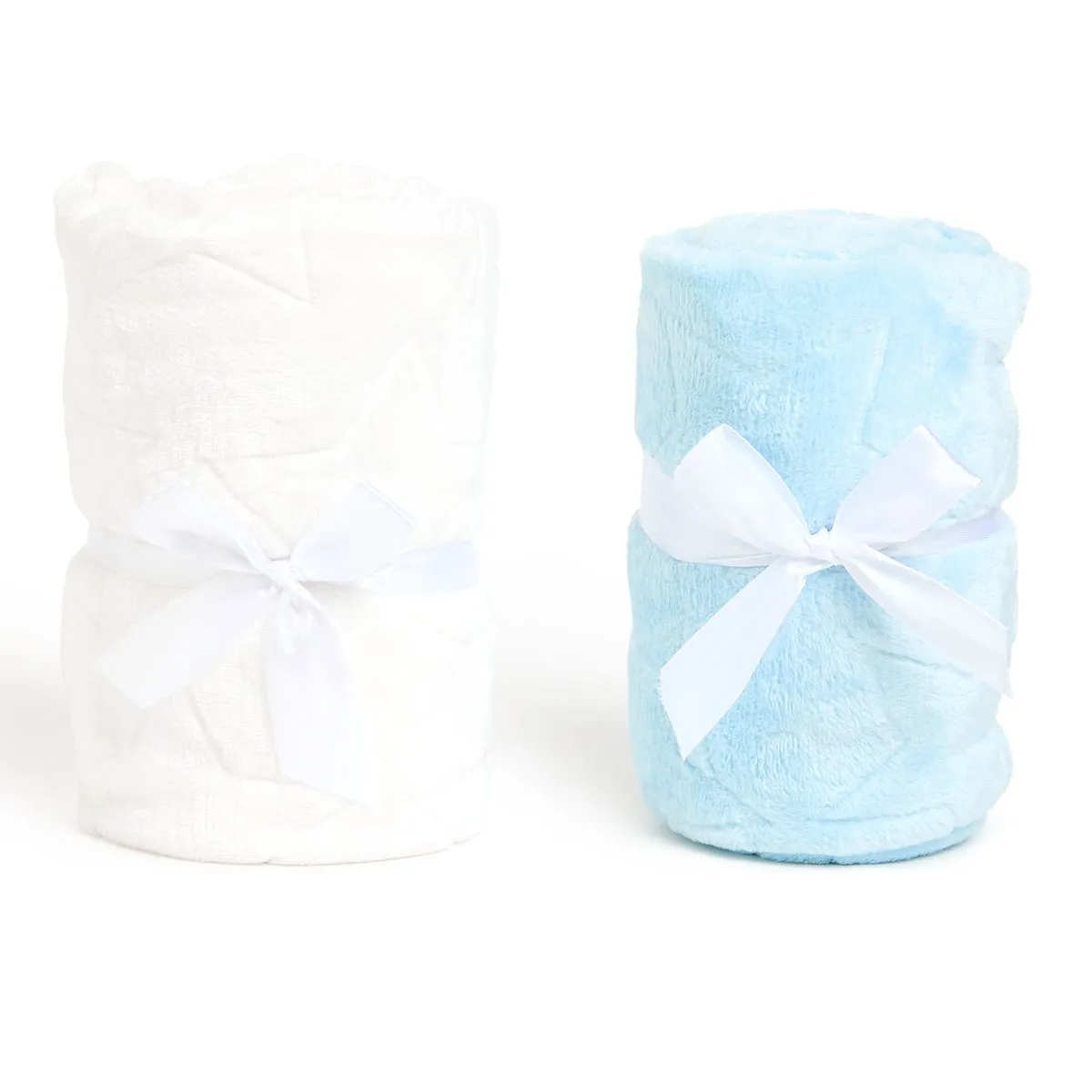 George & Mason Baby - 260GSM Embossed Star Blanket Value Pack - Blue & White