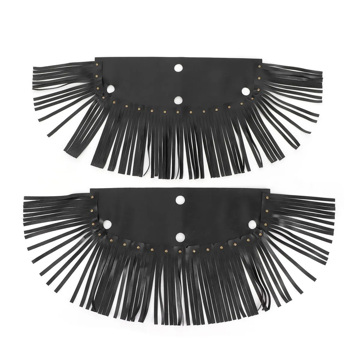 Motorcycle Foot Pedal Tassels, 2Pcs PU Leather Floorboard Fringe Cover