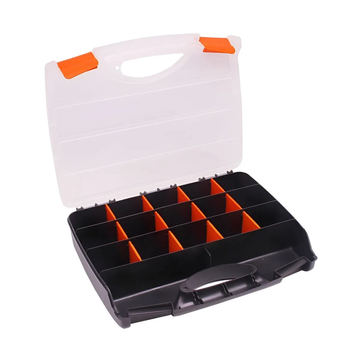 Plastic Tool Box Organizer with 15 Compartments - Black (32x25x5.9cm)
