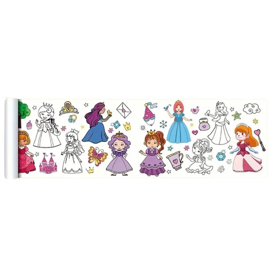3m Colouring Paper Roll for Kids - Princesses