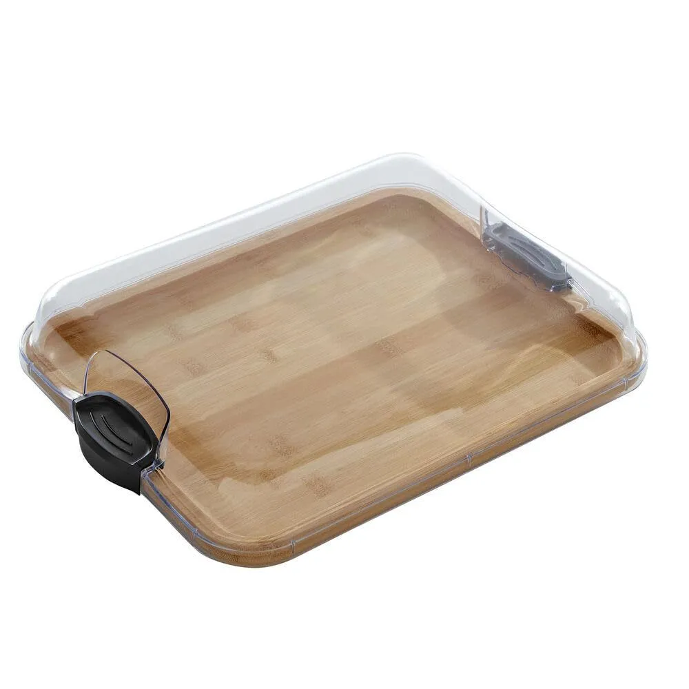 Bamboo Serving Tray BPA-free Chopping Board with Locking Lid Cutting Board