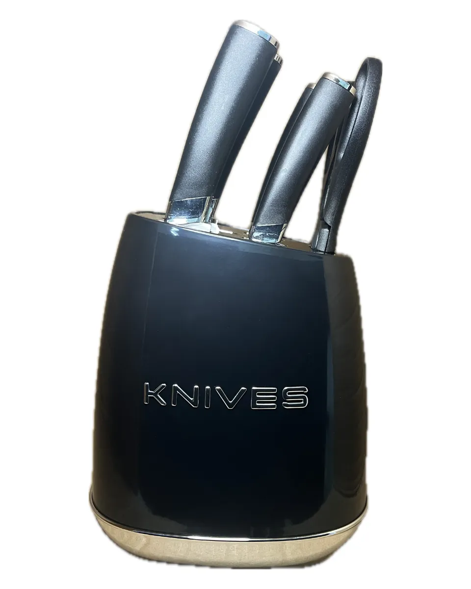 ROYAL HOMEWARE 6 Piece Knife Set Milano Collection - Black