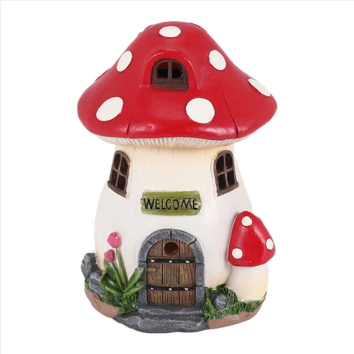 Mushroom House Solar Lamp Resin Craft Gardening Garden Miniature