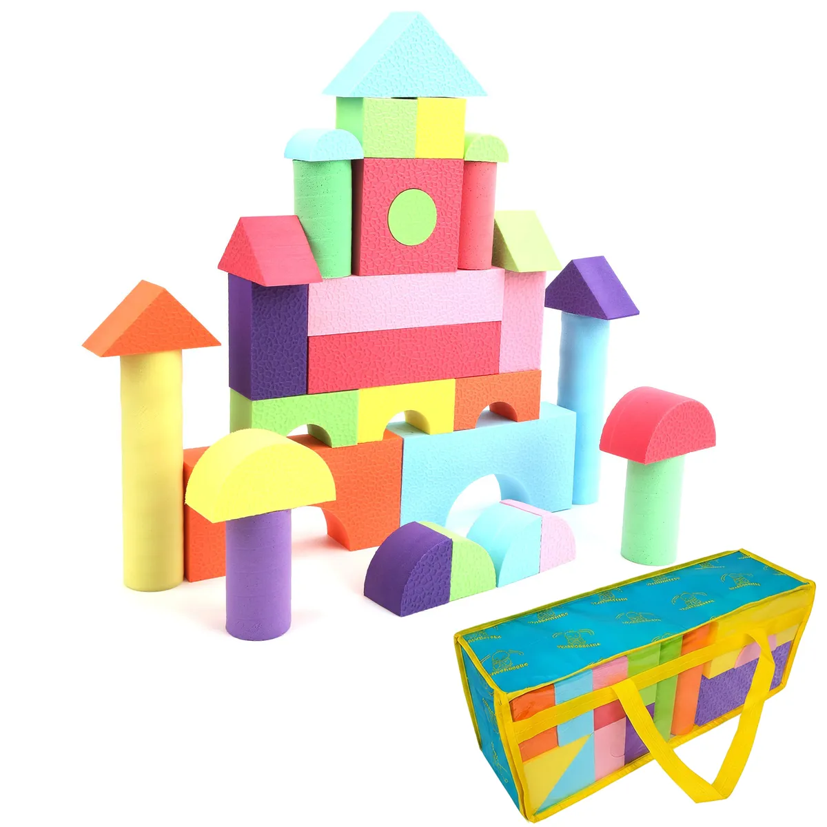 52 Pcs Foam Building Blocks Eva Foam Blocks Stacking Toys for Toddlers-5cm