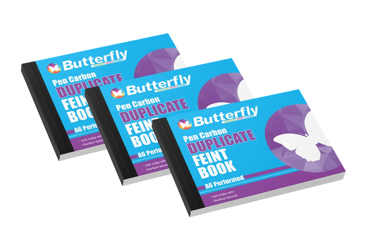 A6 Pen Carbon Duplicate Feint Book (100 Copy) X3
