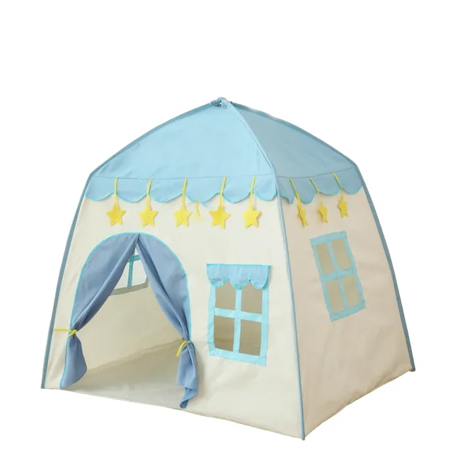 Portable Children Tent Wigwam Folding Kids Tents Tipi Baby Play House - Blue