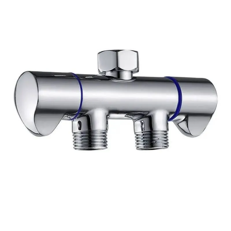 Washing Machine Bibcock Brass Chrome 1 in 2 Out 3-Way - A