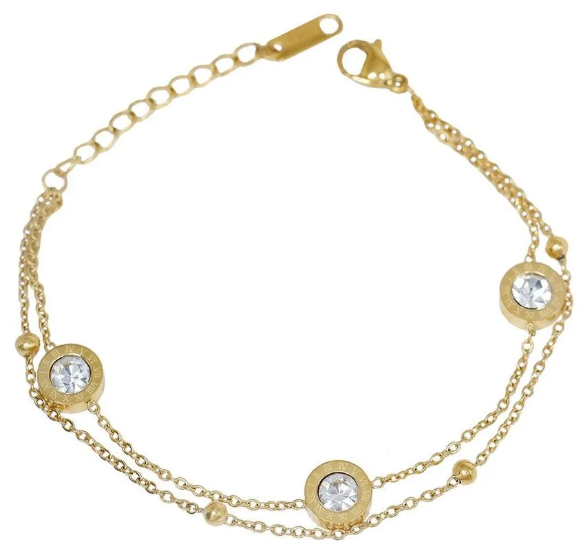 Double Layer Titanium Steel Bracelet for Women Light and Luxurious