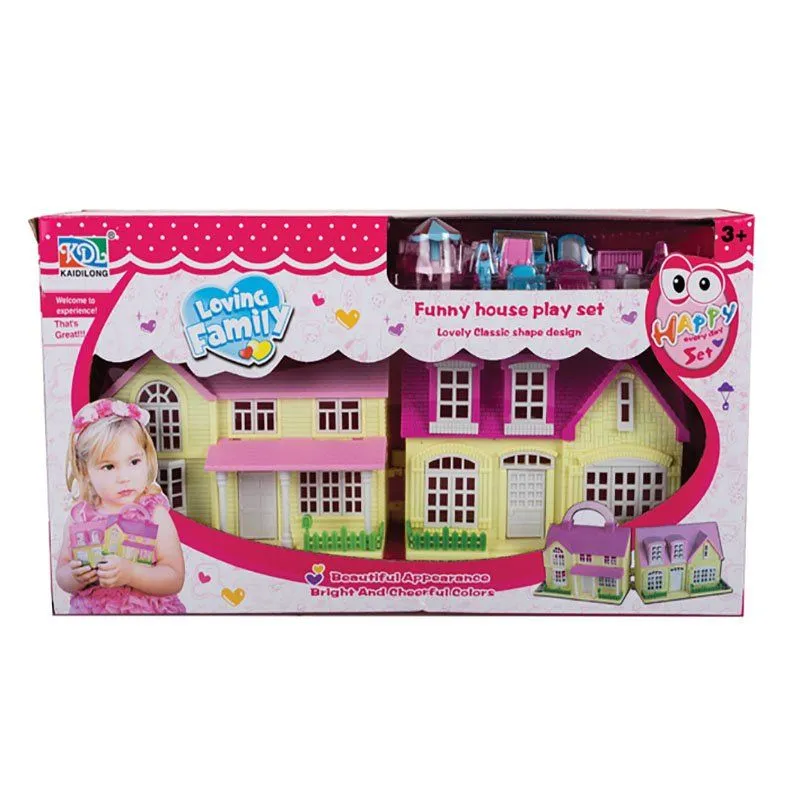 Doll House - Play Set - With Accessories 34 x 19cm