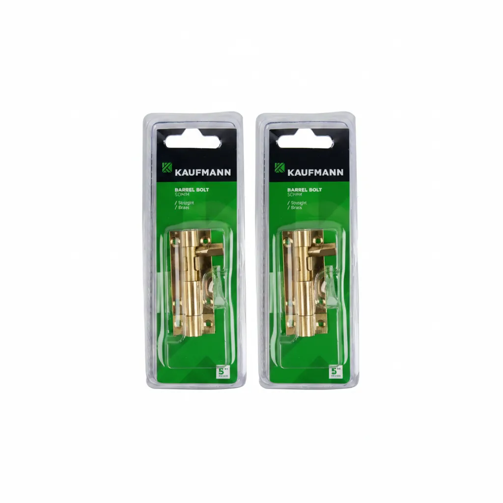 Kaufmann Solid Brass Barrel Bolt 50mm Straight Security Latch - 2 Pack