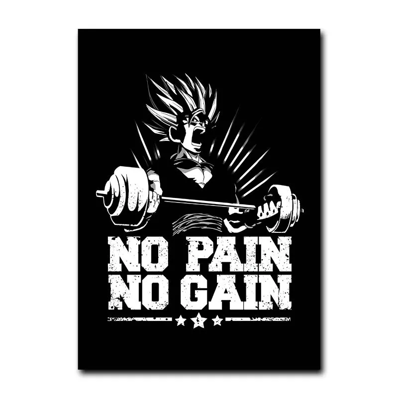 No Pain No Gain Dragon Ball Z - Magnetic Poster