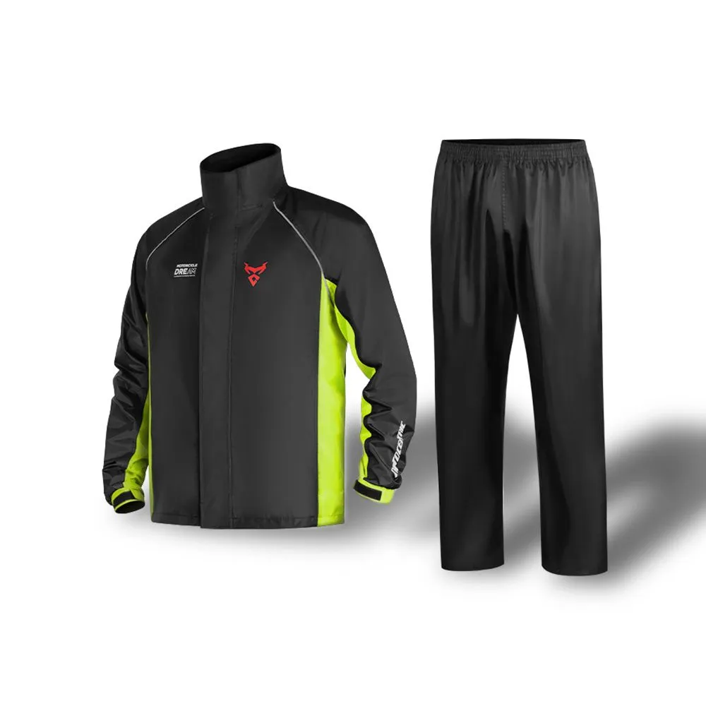 Motocentric Rain Suits for Men Waterproof Motorcycle Rain Gear Rainwear - Green-L