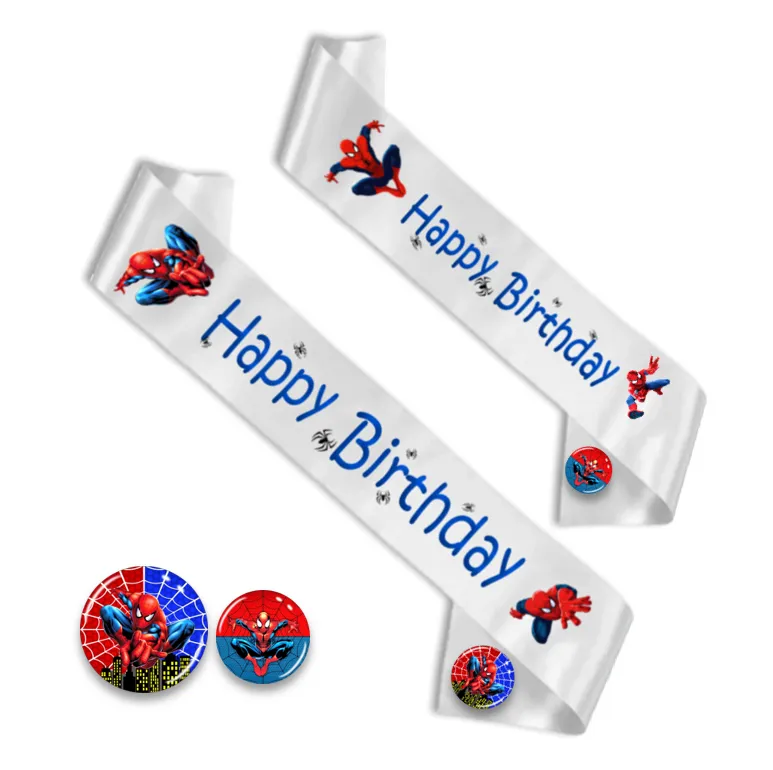 Spider Man Birthday Sash - 2 Pack