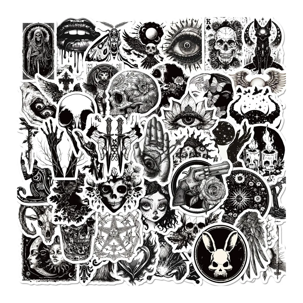 50 PCS Waterproof Vinyl Stickers Gothic Stickers