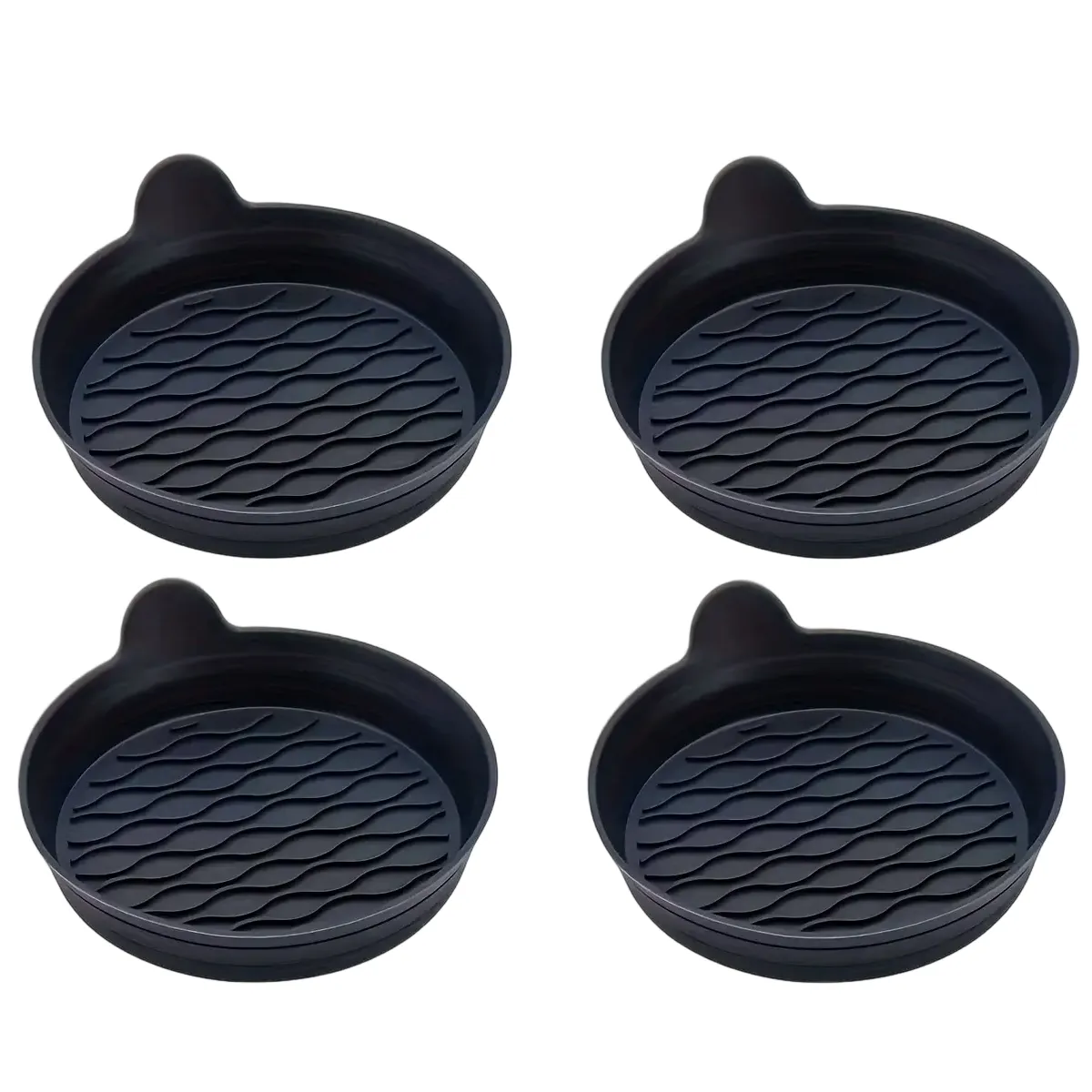 4 Piece Silicone Car Coaster Universal Anti-Slip Car Cup Holder